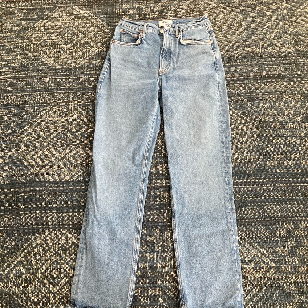 Agolde Light Wash Straight-Leg Jeans